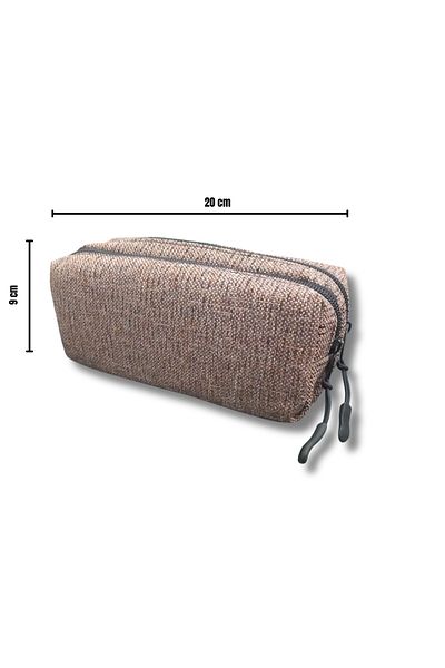 uzaktangelir Quality Affordable 2 Compartment Brown Patterned Pen Holder