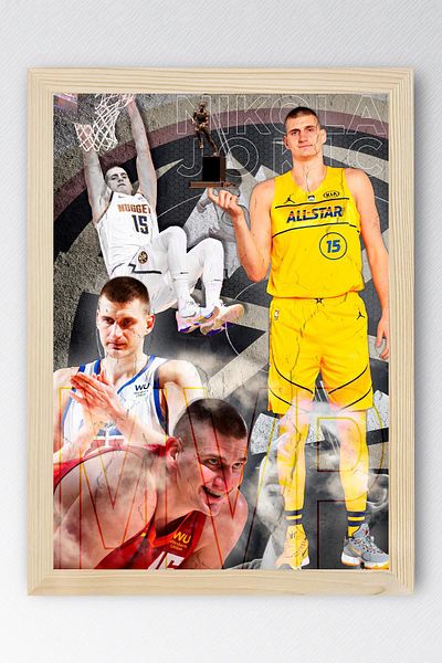 Saturn Nikola Jokic All Star Mvp Framed Painting - Basketball Nba Poster Painting