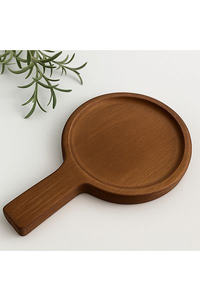 Dia Wooden Presentation Plate, Sahan Mat, Single Handle Snack Plate Breakfast Plate Serving Edit This Article