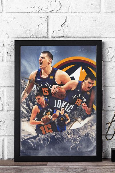 Saturn Nikola Jokic Framed Painting - Denver Nuggets Nba Poster Painting