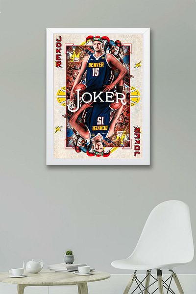 Saturn Nikola Jokic Framed Painting - Joker Basketball Nba Poster Painting