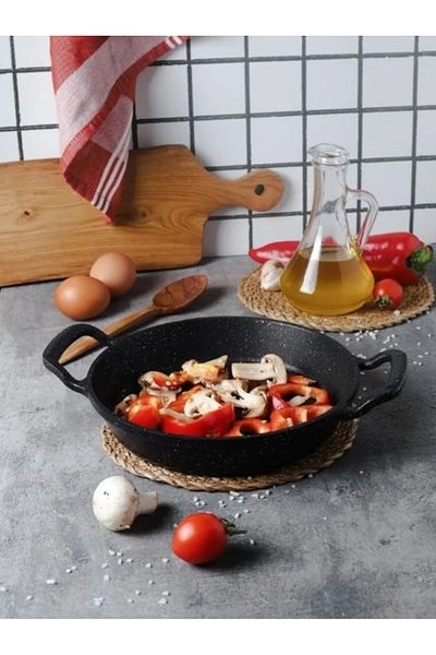 prokitchen طقم 3 مقلاة ساهان جرانيت مصبوب 22 سم - 20 سم - 18 سم