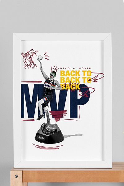 Saturn Nikola Jokic Mvp Framed Painting - Basketball Nba Poster Painting