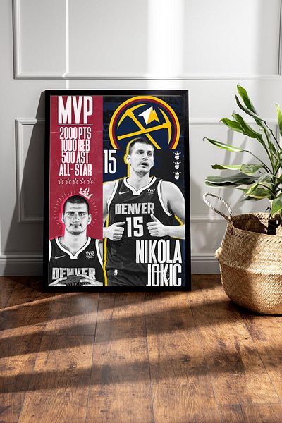 Saturn Pictură înrămată de Nikola Jokic - Pictură poster NBA MVP de baschet