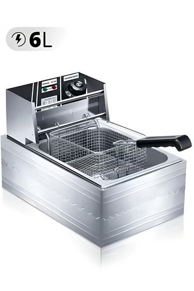 Primo Plus Stainless Steel 6L Deep Oil Fryer with Basket Strainer