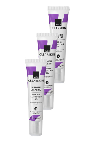 AVON Clearskin Lekesi Görünümünü Düzgünleştirmeye Yardımcı Jel 15ml Üçlü Paket