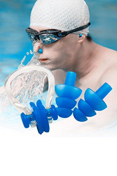 MEZİGARC Silikon Kulak Tıkacı ve Burun Mandalı Seti Uyku Yüzme İçin Kulak Bur...