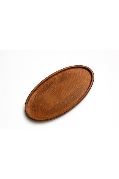 Dia Natural Bamboo Oval Presentation and Arrangement Tray - Kitchen and Bathroom Wooden Base