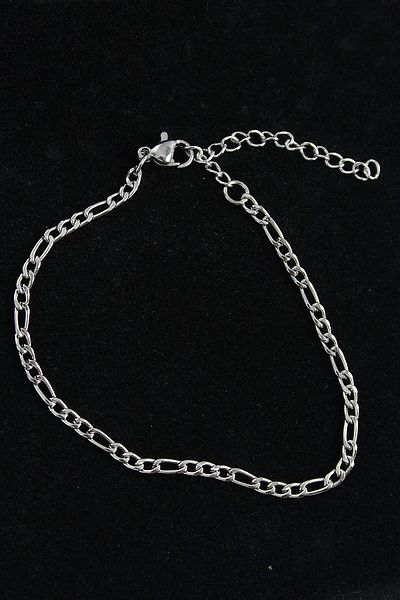 Clariss 316L Steel Figaro Model Silver Color Men's Bracelet