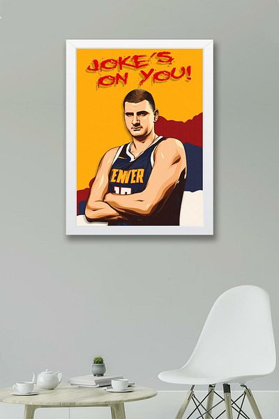 Saturn Nikola Jokic Framed Painting - Basketball Nba Poster Painting