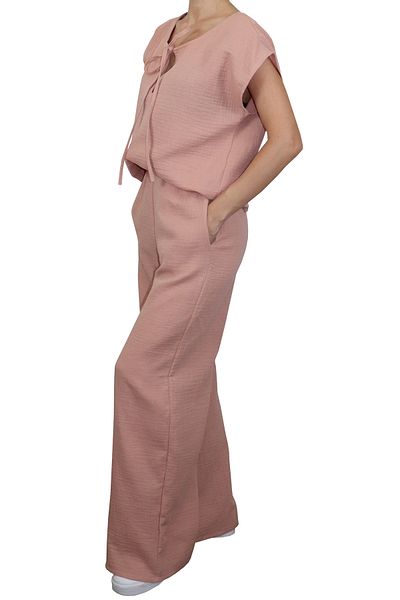 Atelier Anca Socolovschi Women's suit, pants + blouse, powder pink