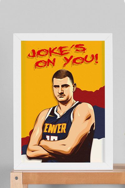 Saturn Nikola Jokic Framed Painting - Basketball Nba Poster Painting