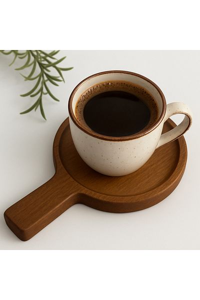 Dia Wooden Presentation Plate, Sahan Mat, Single Handle Snack Plate Breakfast Plate Serving Edit This Article