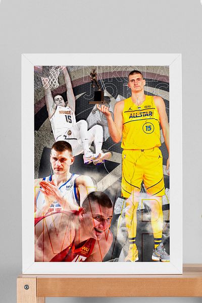Saturn Pictură înrămată Nikola Jokic All Star MVP - Pictură poster NBA de baschet