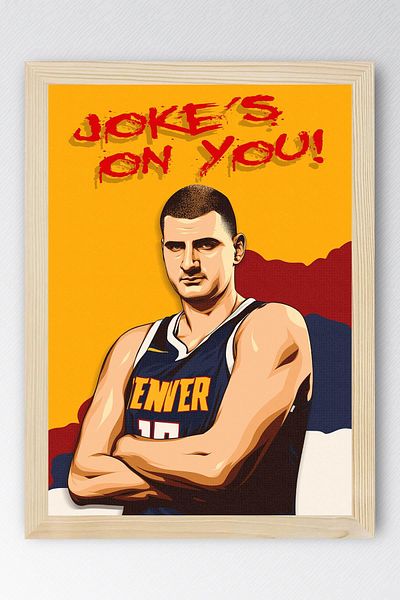 Saturn Pictură înrămată Nikola Jokic - Pictură poster NBA de baschet