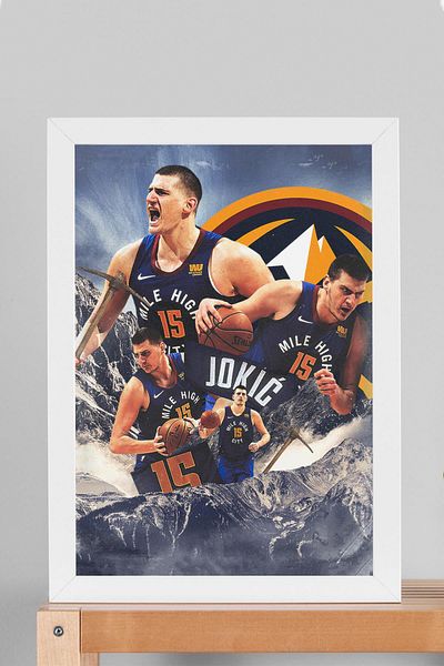 Saturn Nikola Jokic Framed Painting - Denver Nuggets Nba Poster Painting