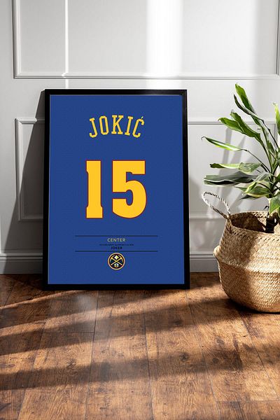 Saturn Nikola Jokic Jersey Framed Painting - Nba Denver Nuggets Jersey