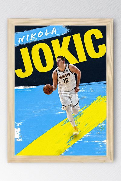 Saturn Nikola Jokic Framed Painting - Basketball Nba Poster Painting