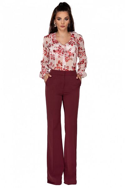 Atmosphere Fashion Burgundy flared pants