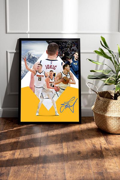Saturn Pictură înrămată Nikola Jokic - Pictură poster NBA de baschet