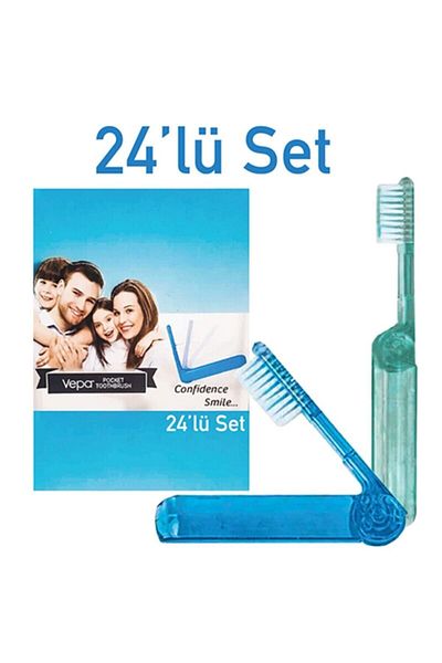 Vepa Action Pack of 24 Pocket Foldable Bell Toothbrush