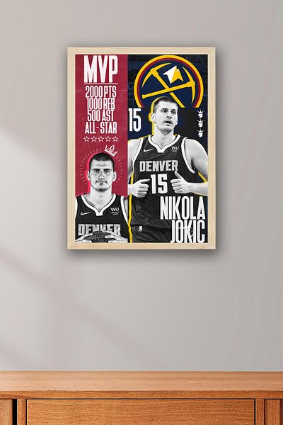 Saturn Nikola Jokic Framed Painting - Basketball Nba Mvp Poster Painting