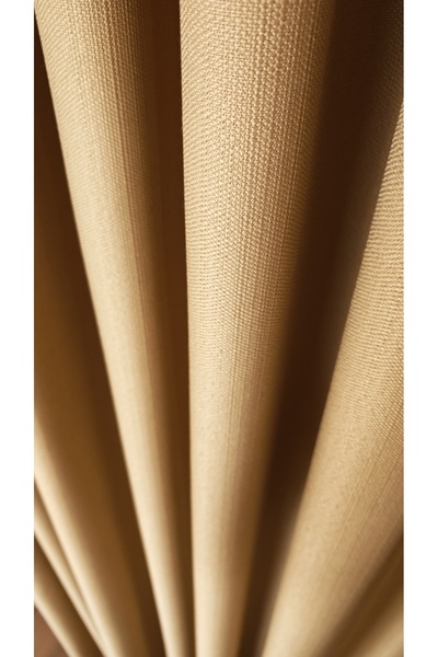 Yuka Linen Textured Camel Hair Board Background Curtain Luxury Heavyweight Tek Wing 1/3 Tight Pleated Solid Color