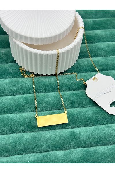 ilvesa shop Name Writable Flat Plate Steel Tarnish Free Necklace
