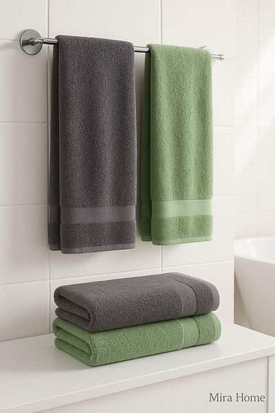 Mira Home 4 Piece Bath Towel Set 100% Cotton Dry Anthracite