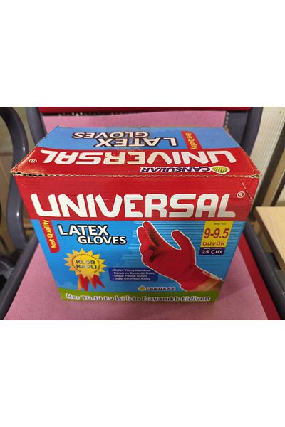 Universal 25 Pairs of Multi-Purpose Dishwashing Gloves Pack of 25 Natural Cotton Lined