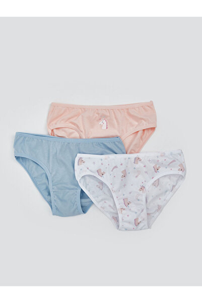 LC Waikiki Peak New Season Printed Girls' Underwear 3-Piece Set