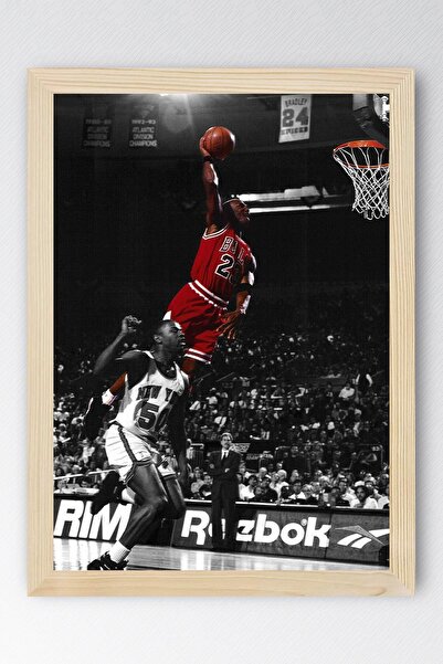 Saturn Michael Jordan Çerçeveli Tablo - Basketbol NBA Posteri Tablo