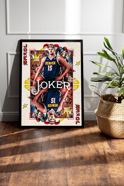 Saturn Nikola Jokic Framed Painting - Joker Basketball Nba Poster Painting