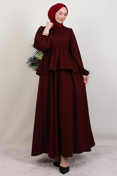 GİYZAMİLA Sümeyra Hijab Φόρεμα Claret Red
