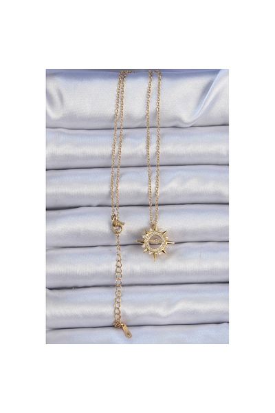 Skygo 316L Steel Chain Gold Color Zircon Stone Shining Star Necklace - Tj-Bko9083