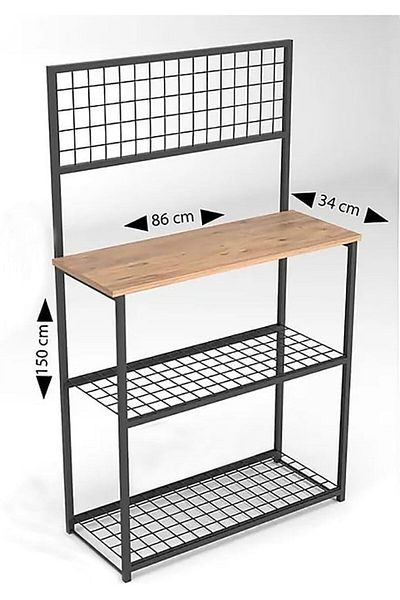 AGD Modern Coffee Corner Table with Three Layers and Cup Holder