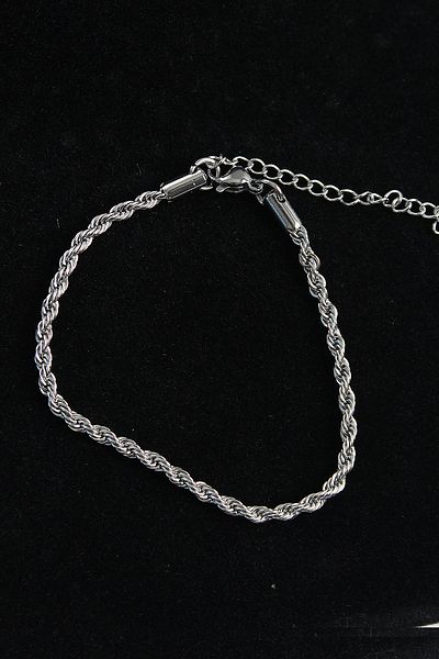 callerrons accessories Rope Model Silver Color Men's Bracelet - Ebj250705W36420