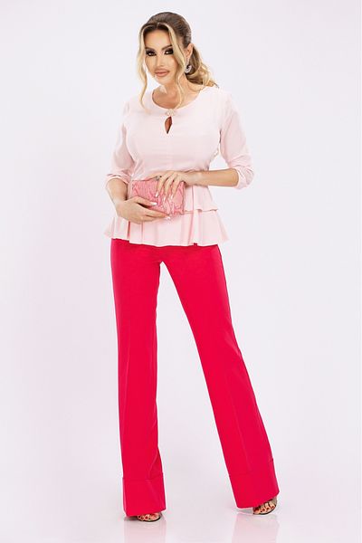 Atmosphere Fashion Flared cyclamen trousers with cuffs