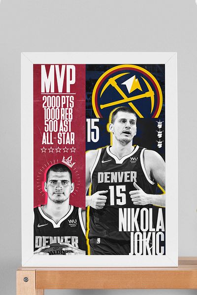 Saturn Nikola Jokic Framed Painting - Basketball Nba Mvp Poster Painting