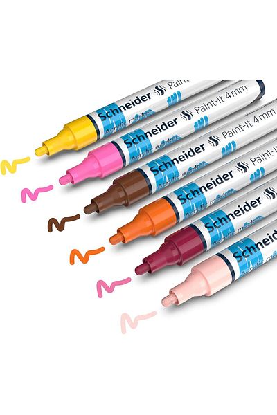 Mena Rise Diyar-Ifırsatshop Paint-It Acrylic Pens (Set of 4 mm Round Tip, High Concealer Acrylic B