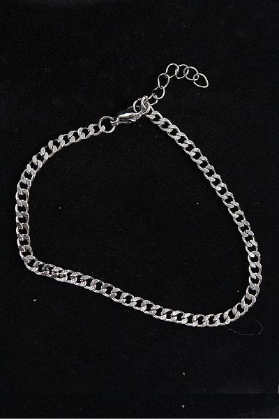 Clariss 316L Steel Thin Classic Model Silver Color Men's Bracelet
