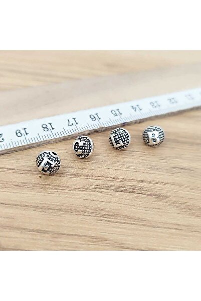 QELA COLLECTION Metal Harf Boncuğu 8 mm – Gümüş Görünümlü – Tesbih Yapımı İçin 29 Adet