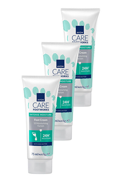 AVON Footworks Yoğun Nemlendirici Ayak Kremi 75ml Üçlü Paket
