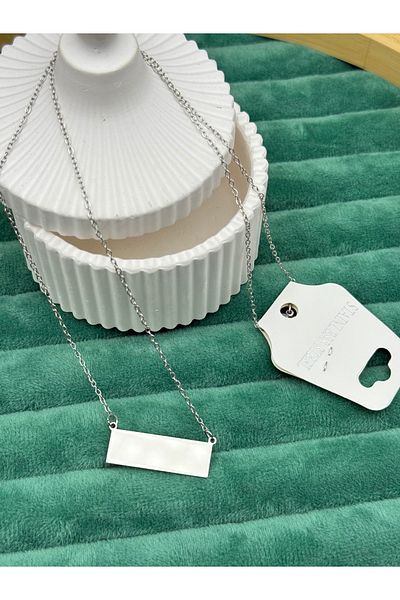 ilvesa shop Name Writable Flat Plate Steel Tarnish Free Necklace