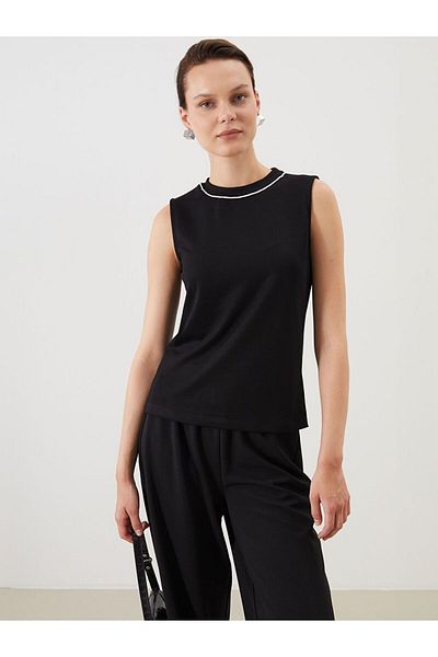 LC Waikiki Lcw Modest Crew Neck Beaded Women's Tank Top