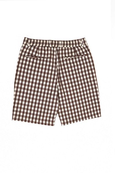 DAHA Men's White Brown Plaid 2025 Jogger Shorts