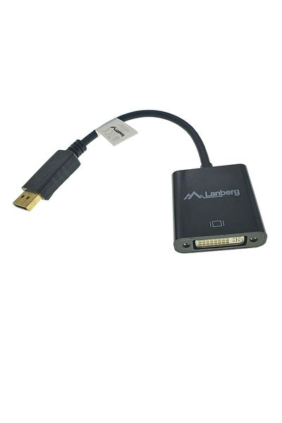 Lanberg Adapter, Lanberg, AD-0007-BK, 0,1 m, DisplayPort, DVI-D, Negru