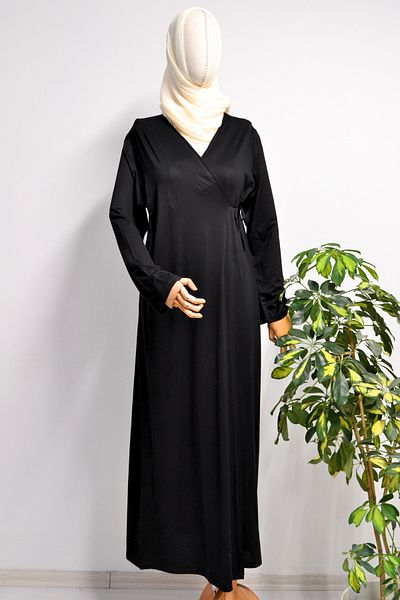Bilenler Women's Side Tie Cotton Combed Prayer Dress – Size 38-48