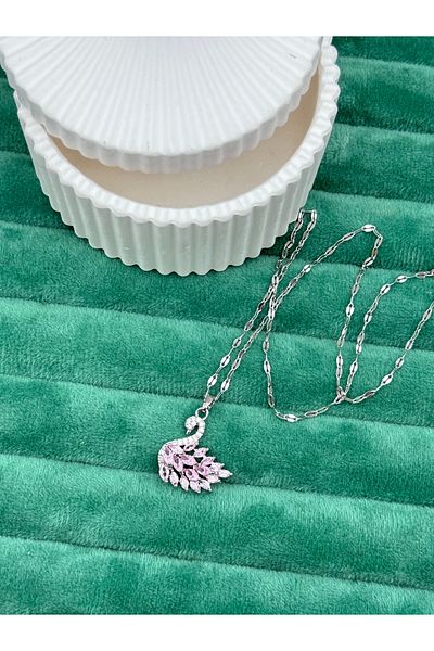 ilvesa shop Zircon Stone Stainless Steel Swan Necklace