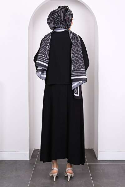 İmajButik Black Tie Front Kimono Skirt Suit